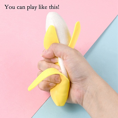 Jouet anti-stress banane pelée tpr, jouet sensoriel amusant, pour le soulagement de l'anxiété liée au stress