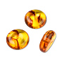 Resin Imitation Amber Beads, Flat Round