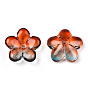 Two Tone Transparent Normal Glass Beads, Flower
