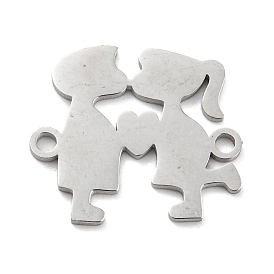 304 Stainless Steel Connector Charms, Boy & Girl Links