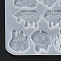DIY Halloween Theme Melting Stuffs Pendant Silicone Molds, Resin Casting Molds, for UV Resin & Epoxy Resin Jewelry Making