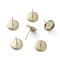 Brass Stud Earring Settings, Long-Lasting Plated, Flat Round