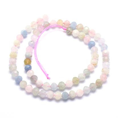 Chapelets de perles morganite naturelles  , ronde, facette