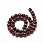 Natural Red Tiger Eye Round Bead Strands, Heated