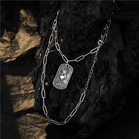 925 Silver Vintage Lock Necklace - Simple and Elegant, Retro Collarbone Chain.