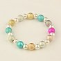 Fashion Imitation Acrylic Pearl  Stretchy Bracelets for Kids, with Spray Painted Acrylic Beads, 45mm