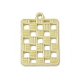 Alloy Pendants, Rectangle with Square Charm