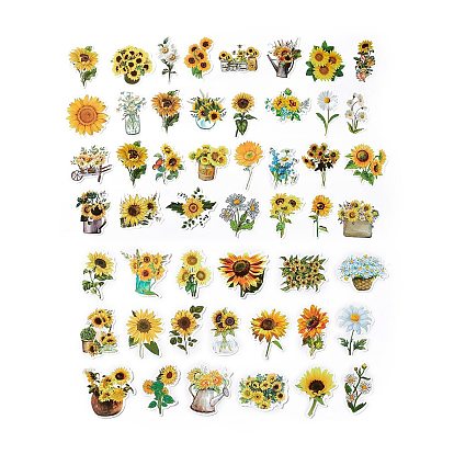Paper Self-Adhesive Stickers, Sunflower Stickers, for Suitcase, Skateboard, Refrigerator, Helmet, Mobile Phone Shell