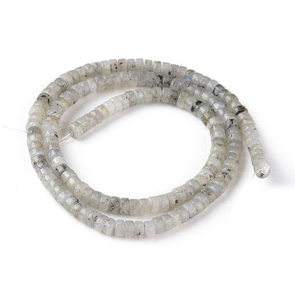 Natural Labradorite Beads Strands, Heishi Beads, Flat Round/Disc