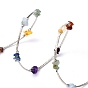 Trois boucles de pierres précieuses naturelles bracelets d'emballage perles, avec des perles tubulaires en laiton et pendentifs ohm de style tibétain, 55mm