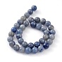 Naturelles bleu perles aventurine brins, ronde