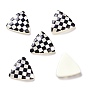 Opaque Resin Cabochons, Triangle with Grid Pattern