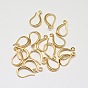 Brass Earring Hooks, Ear Wire, with Horizontal Loop, Cadmium Free & Nickel Free & Lead Free, 15x9x2mm, Hole: 1mm, 18 Gauge, Pin: 1mm