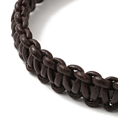Bracelet en cordon tressé en cuir avec fermoir magnétique en acier inoxydable pour hommes femmes