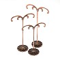 Alloy Pedestal Earring Display Sets, Jewelry Tree Stand, 3 Stands/Set, 10.3~13.7x7x3.4cm, hole: 1mm