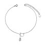 SHEGRACE 925 Sterling Silver Kitten Charm Anklet, Cat Head and Small Bell