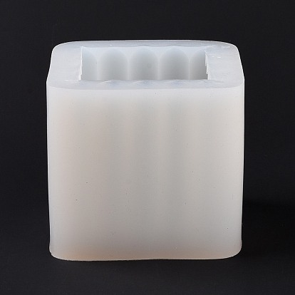 Moules en silicone de qualité alimentaire pour bougies cubiques en forme de rayures, pour la fabrication de bougies parfumées