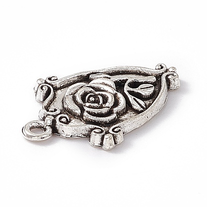 Tibetan Style Alloy Pendants, Shield with Rose Charm