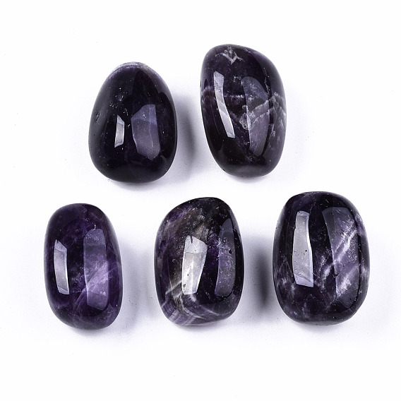 Natural Amethyst Beads, Healing Stones, for Energy Balancing Meditation Therapy, Tumbled Stone, Vase Filler Gems, No Hole/Undrilled, Nuggets