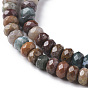 Natural Ocean Jasper Beads Strands, Faceted, Rondelle