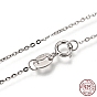 Ожерелья-цепочки из стерлингового серебра с родиевым покрытием 925, с застежками пружинного кольца, тонкая цепь