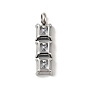 316 Surgical Stainless Steel Micro Pave Cubic Zirconia Pendants, Rectangle