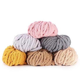 Fil de chenille géant en laine de polyester, Fil à tricoter doux et volumineux géant de qualité supérieure., pour la couverture de jet d'oreiller de noeud tressé à la main