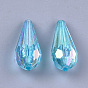 Transparent Acrylic Beads, AB Color, Faceted, Teardrop