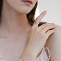 Плетеное кольцо на палец из бисера с натуральным драгоценным камнем, украшения из медной проволоки для женщин, серебряные