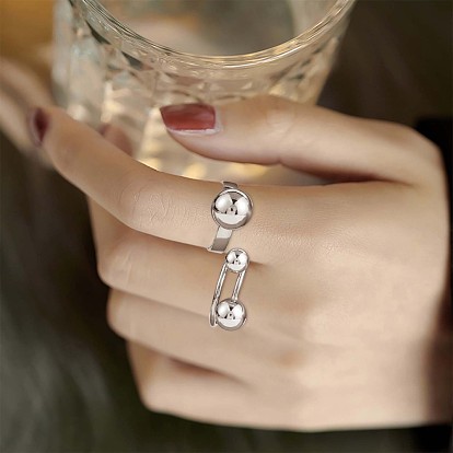 925 кольцо-манжета с двойными шариками из стерлингового серебра для женщин
