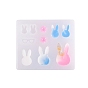 Bunny Theme Silicone Molds, Resin Casting Molds, For UV Resin, Epoxy Resin Jewelry Making, Rabbit Head & FLower & Glasses