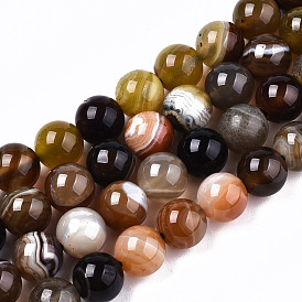 Natural Agate Beads Strands, Round