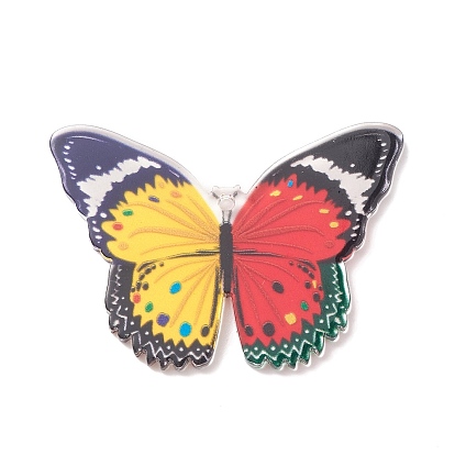 Colgantes de acrílico impresos, encanto de mariposa