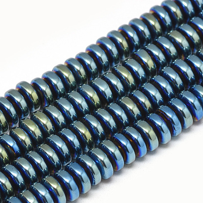 Electroplate Non-magnetic Synthetic Hematite Beads Strands, Heishi Beads, Disc/Flat Round
