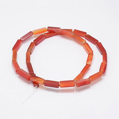 Natural Carnelian Beads Strands, Cuboid, Dyed