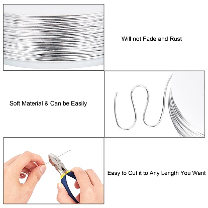 BENECREAT Aluminum Craft Wire with Side Cutting Plier, Jewelry Beading Wire Bendable Metal Wire for Jewelry Making Craft
