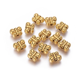 Tibetan Style Alloy Beads, Cadmium Free & Lead Free, Butterfly, 10.5x8x4.5mm, Hole: 1mm