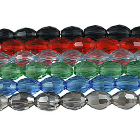 Glass Beads Strands, Faceted, Oval