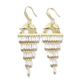 Teardrop Brass Micro Pave Cubic Zirconia Chandelier Earrings, Tassel Earrings, Long-Lasting Plated