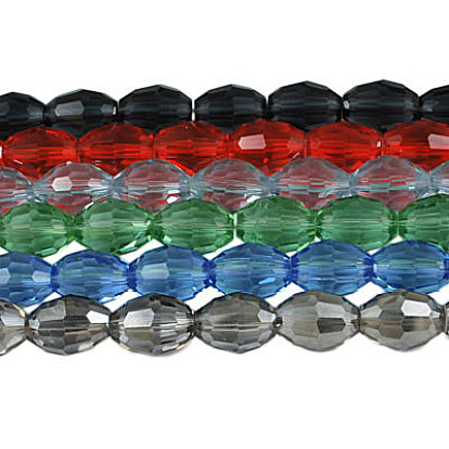 Glass Beads Strands, Faceted, Oval