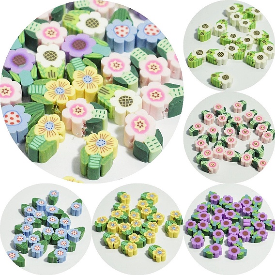 Polymer Clay Beads, Flower