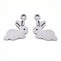 201 Stainless Steel Charms, Laser Cut, Rabbit