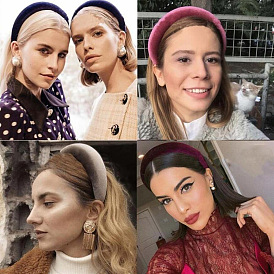 Thick Velvet Headband - Wide, Stylish, Hair Accessories for Women.
