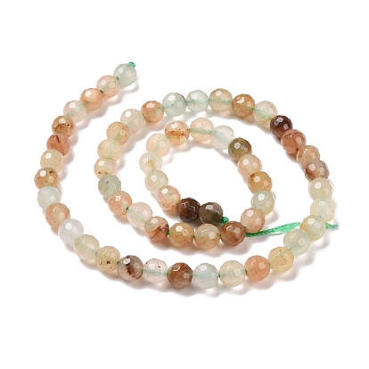 Natural Gemstone Beads Strands, Faceted(128 Facets), Round