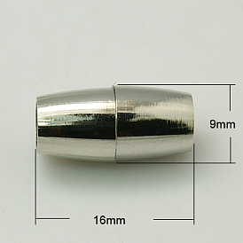 Fermoirs magnétiques en laiton avec passants, ovale, 16x9mm, Trou: 6mm