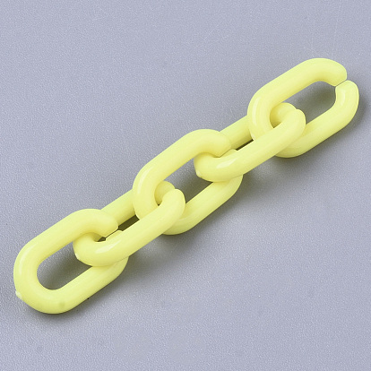 Anneaux de liaison acryliques opaques, connecteurs à liaison rapide, pour la fabrication de chaînes de câble de bijoux, ovale