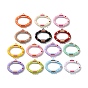 Spray Painted Alloy Spring Gate Ring, Oval with 3 Loops