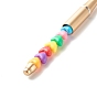 Plastic Beadable Pens, with Heart Shape Opaque Acrylic European Beads
