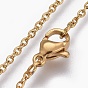 304 Stainless Steel Cable Chain Necklaces, with 304 Stainless Steel Clasps