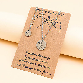 Collier d'amour personnalisé en acier inoxydable pour couples - pendentif coeur cadeau de saint valentin